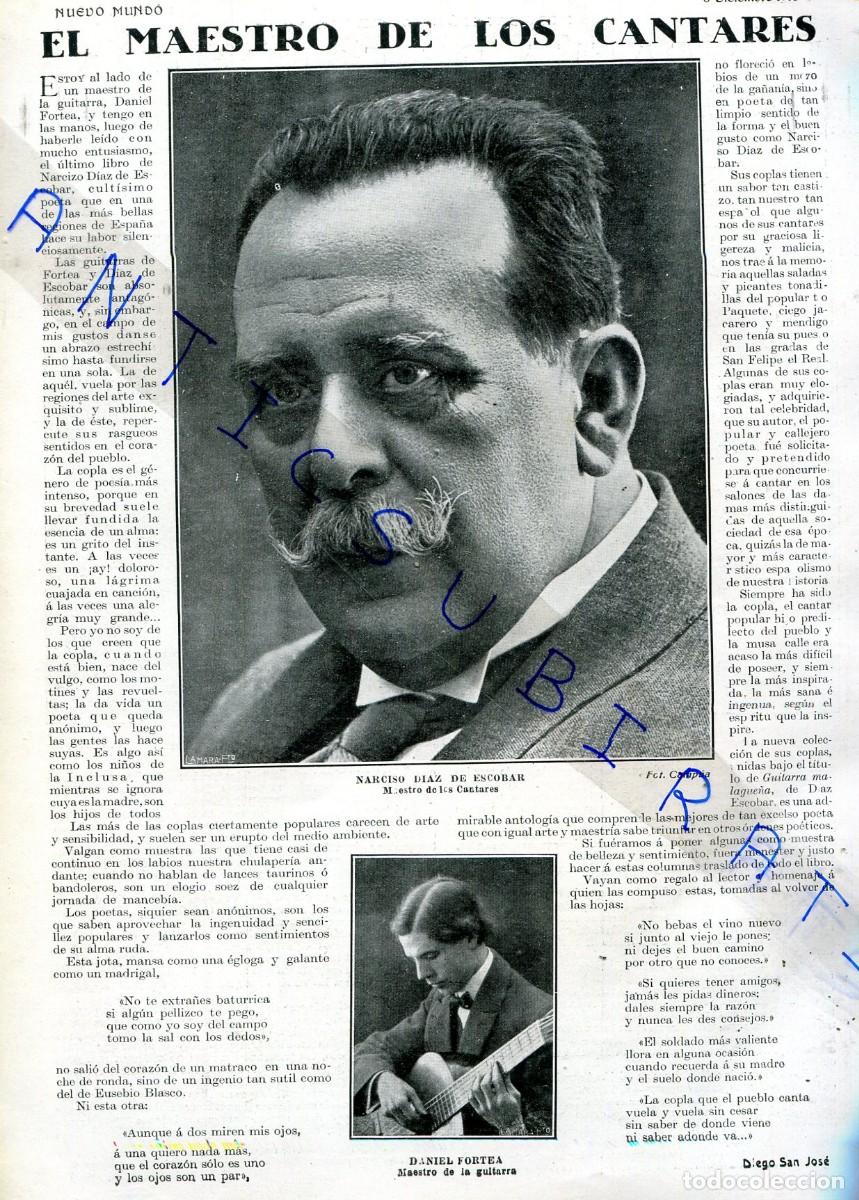 Collection Magazines and Newspapers: REVISTA A&Ntilde;O 1916 NARCISO DIAZ DE ESCOBAR DIANEL FORTEA GUITARRISTA INUNDACION DE ORIHUELA