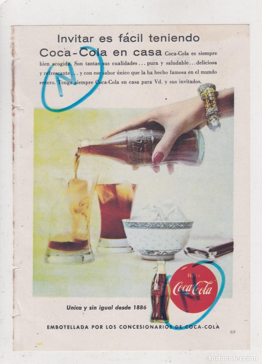 Coleccionismo de Revistas y Peri&oacute;dicos: PUBLICIDAD 1957. ANUNCIO COCA COLA + BRANDY SOBERANO. GONZALEZ BYASS (REVERSO)