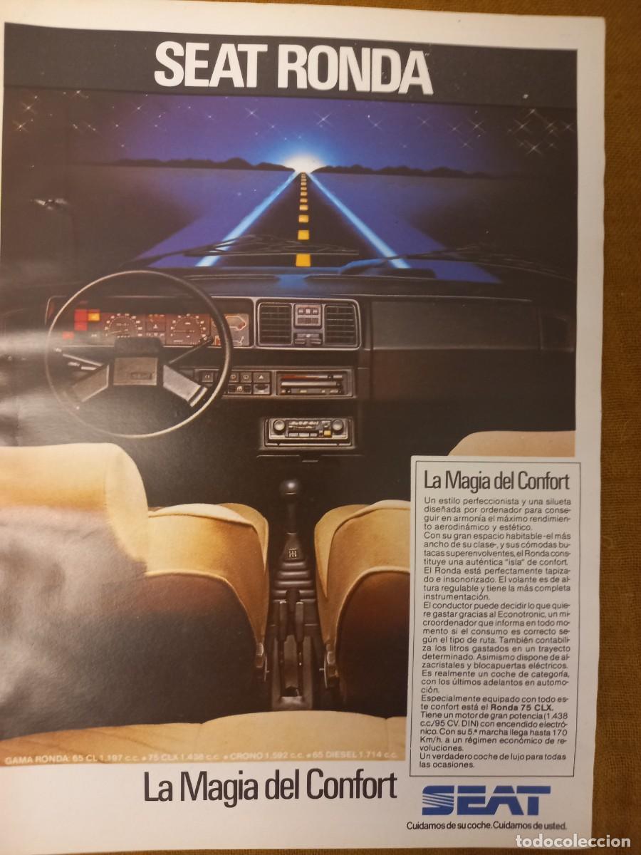 Coleccionismo de revistas y peri&oacute;dicos: PUBLICIDAD. ANUNCIO DE SEAT RONDA. EXTRA&Iacute;DO DE REVISTA 1982. 19X13CM