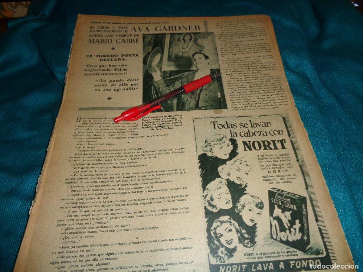 Coleccionismo de Revistas y Peri&oacute;dicos: RECORTE : MARIO CABRE, POEMA A AVA GARDNER. PRIMER PLANO, MARZO 1951