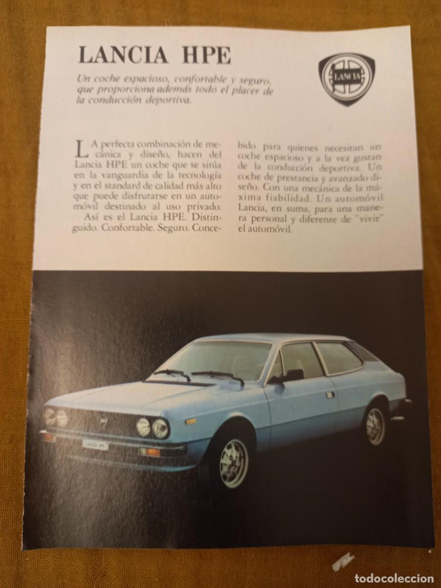 Coleccionismo de Revistas y Peri&oacute;dicos: PUBLICIDAD AUTOMOVILES. ANUNCIO DE LANCIA HPE. EXTRA&Iacute;DO DE REVISTA 1980. 13X19 CM