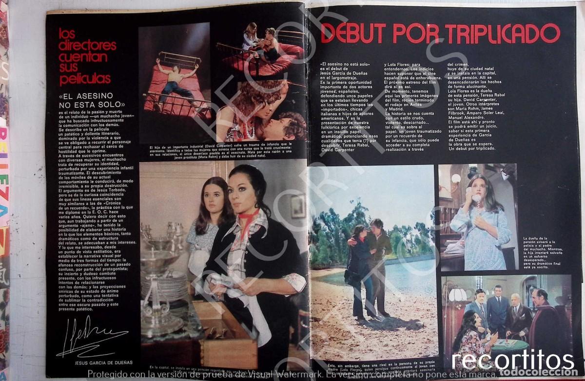 Coleccionismo de revistas y peri&oacute;dicos: EL ASESINO NO ESTA SOLO DAVID CARPENTER LOLA FLORES TERESA RABAL