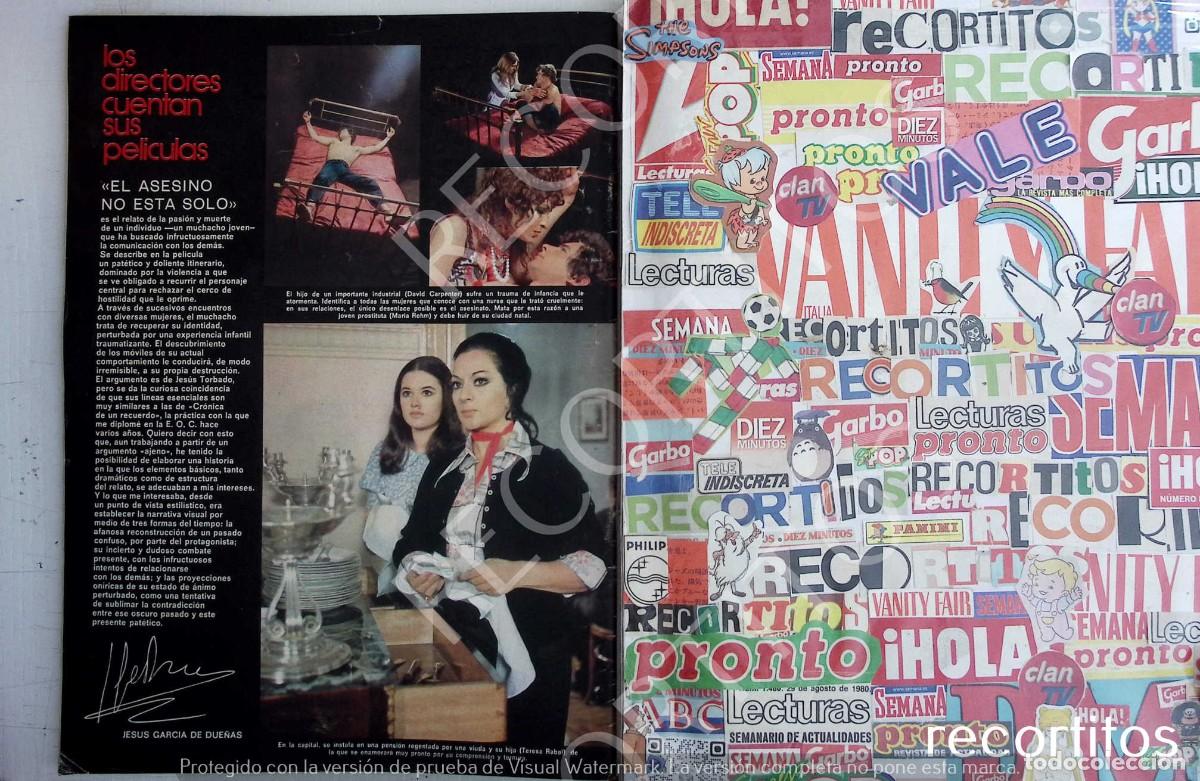 Coleccionismo de revistas y peri&oacute;dicos: EL ASESINO NO ESTA SOLO DAVID CARPENTER LOLA FLORES TERESA RABAL
