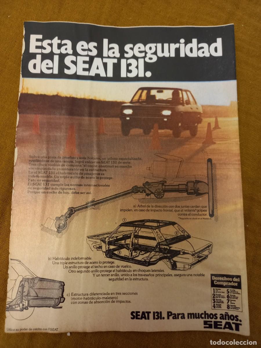Coleccionismo de revistas y peri&oacute;dicos: PUBLICIDAD. ANUNCIO SEAT 131. EXTRA&Iacute;DO DE REVISTA 1979. 13X19 CM