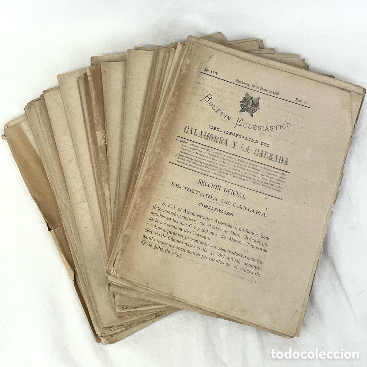 Collectionnisme de Revues et Journaux: LOTE 30 BOLETIN ECLESIASTICO OBISPADO CALAHORRA Y LA CALZADA 1903 LA RIOJA