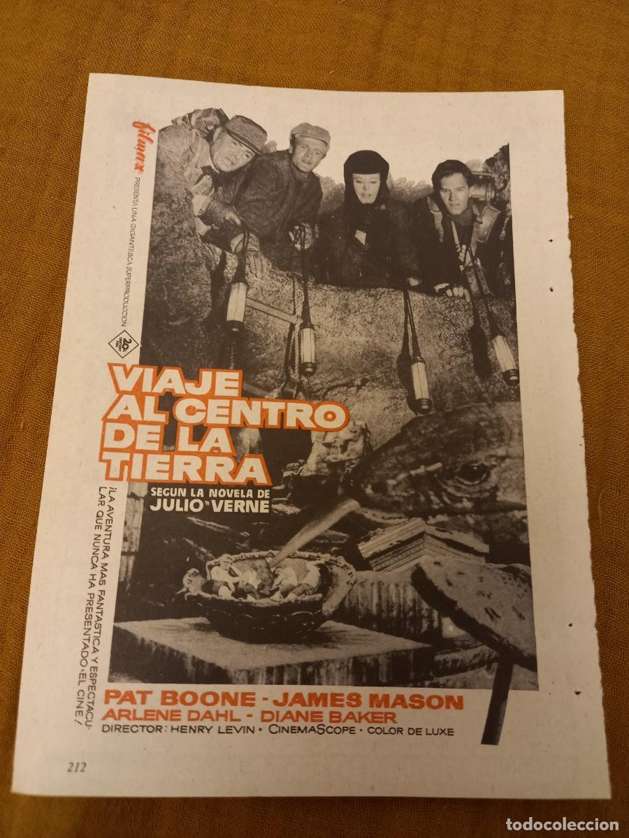 Coleccionismo de revistas y peri&oacute;dicos: PUBLICIDAD, ANUNCIO PEL&Iacute;CULA VIAJE AL CENTRO DE LA TIERRA. 13X19 CM. EXTRA&Iacute;DO DE REVISTA 1959