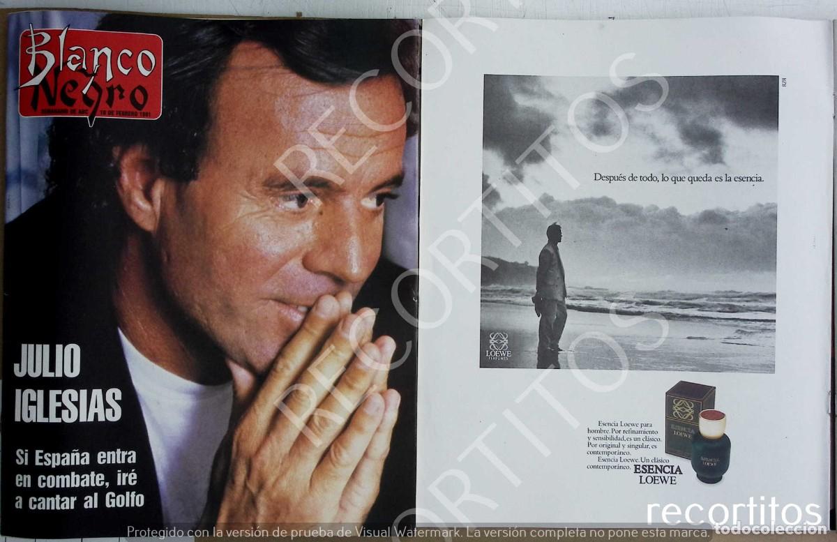Coleccionismo de Revistas y Peri&oacute;dicos: PAULA MARTEL RECORTE PORTADA JULIO IGLESIAS LOEWE ESENCIA ANUNCIO