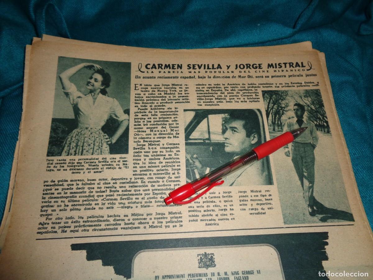 Coleccionismo de Revistas y Peri&oacute;dicos: RECORTE : CARMEN SEVILLA Y JORGE MISTRAL. PRIMER PLANO, MAYO 1951