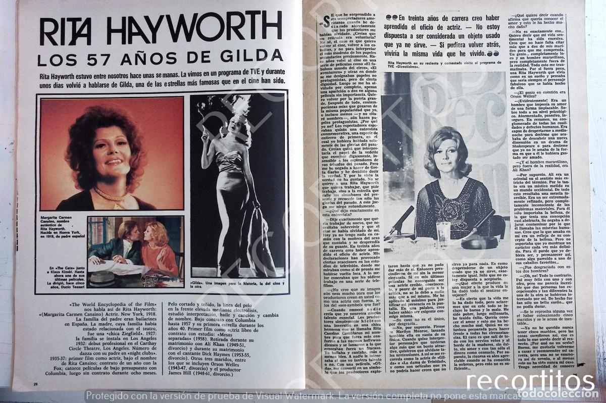 Coleccionismo de revistas y peri&oacute;dicos: rita hayworth