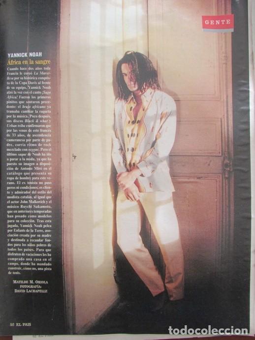 Coleccionismo de Revistas y Peri&oacute;dicos: RECORTE REVISTA PA&Iacute;S SEMANAL 122 1993 YANNICK NOAH