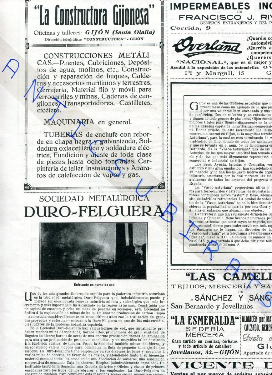 Collection Magazines and Newspapers: ESFERA A&Ntilde;O 1921 DURO FELGUERA LA CONSTRUCTORA GIJONESA LAS CAMELIAS FABRICA HARINAS AVILES CARRE&Ntilde;O