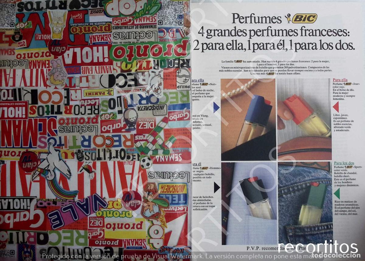 Coleccionismo de revistas y peri&oacute;dicos: PERFUMES BIC ANUNICO PUBLICIDAD