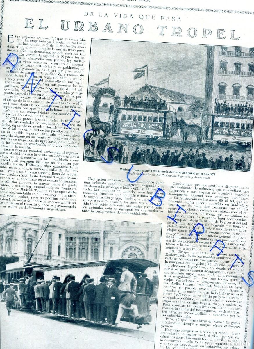 Coleccionismo de revistas y peri&oacute;dicos: REVISTA A&Ntilde;O1921 TRANVIA DE MADRID FERNAN TORRENTI IGLESIAS ESCULTOR MARRUECOS BENI-BU-IFRUR MELILLA