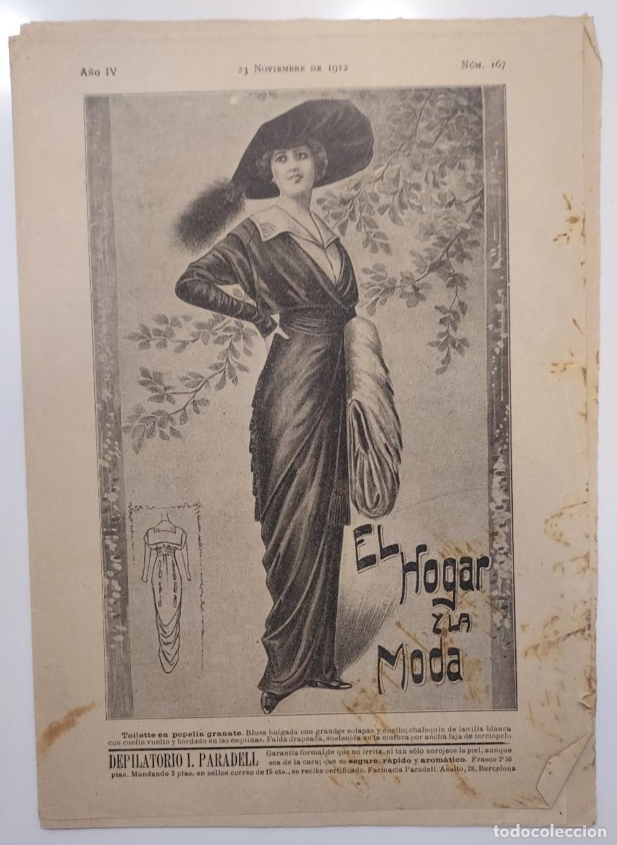 Coleccionismo de revistas y peri&oacute;dicos: REVISTA EL HOGAR Y LA MODA. 1912. A&Ntilde;O IV N&Uacute;M. 167 (REVISTA DE LA MODA, ELEGANTES SOMBREROS)