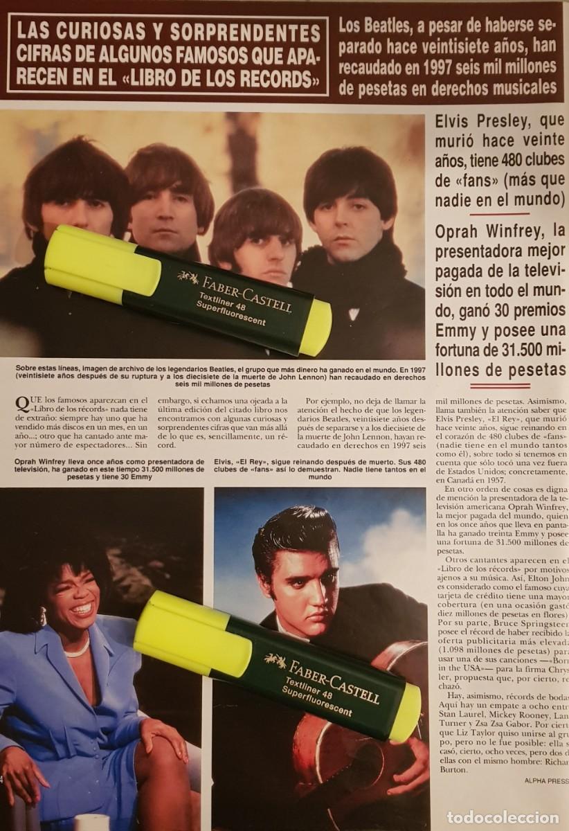 Coleccionismo de Revistas y Peri&oacute;dicos: Reportaje Beatles / Oprah Winfrey / Elvis Presley 05.11.98