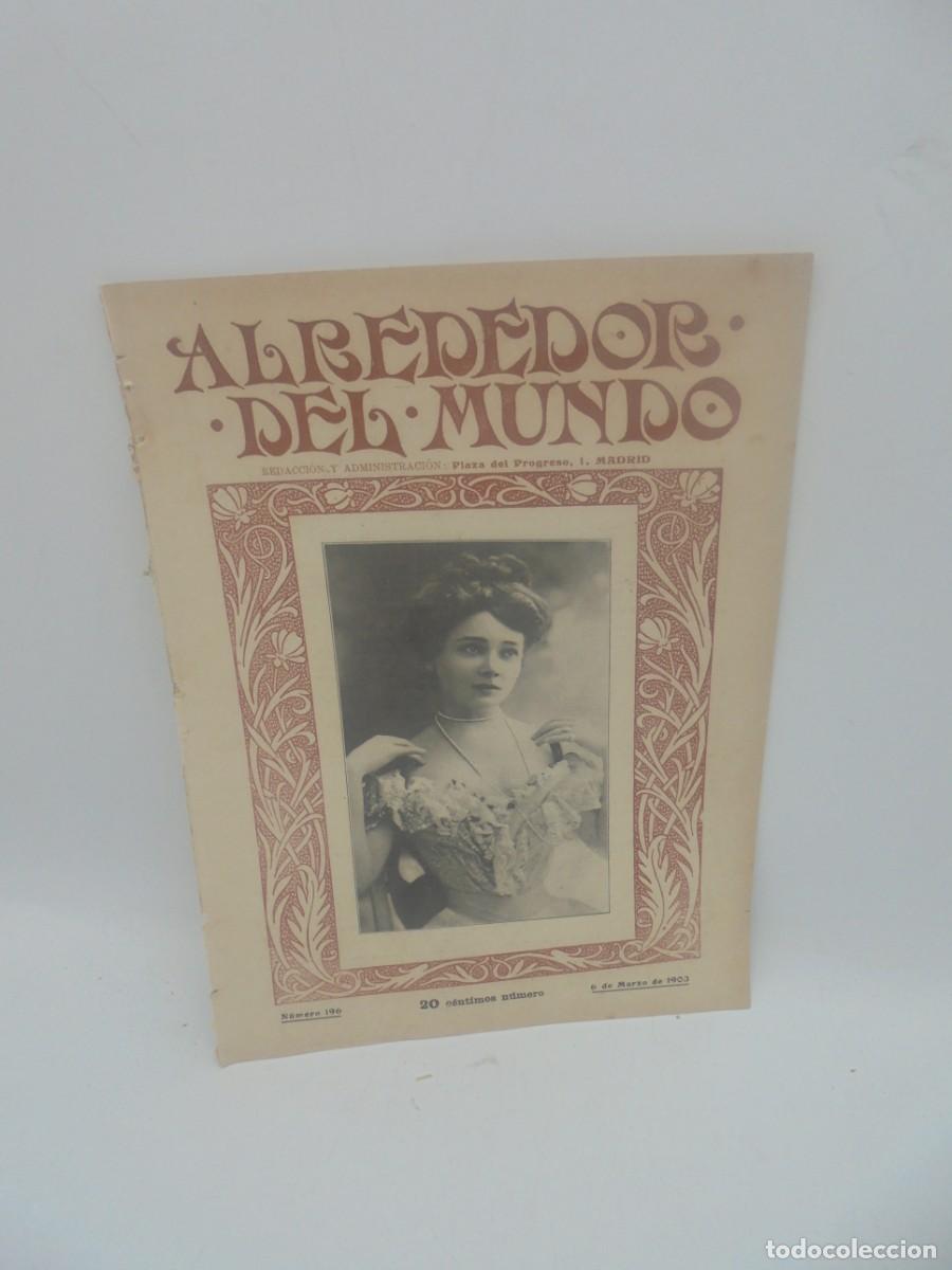 Sammeln von Zeitschriften und Zeitungen: ALREDEDOR DEL MUNDO. A&Ntilde;O 1903. N&ordm; 196. FOTOGRAF&Iacute;AS DEL POLO CELESTE. LOS TRANV&Iacute;AS. UN CHIMPAC&Eacute;..LEER