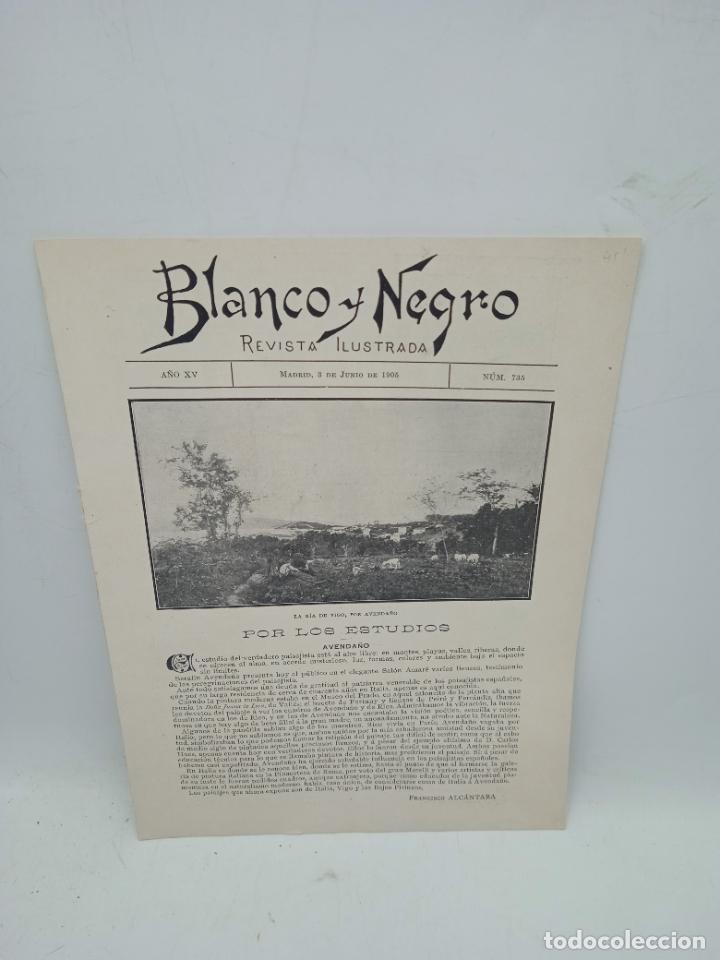 Collezionismo di Riviste e Giornali: BLANCO Y NEGRO. N&ordm; 735. A&Ntilde;O 1905. EL HONOR CONTRA LA CONCIENCIA. EL REY EN PAR&Iacute;S. SAN JUAN DE.. LEER