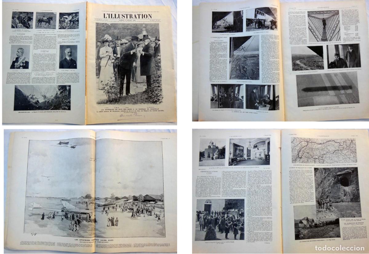 Colecionismo de Revistas e Jornais: ANTIGUO PERI&Oacute;DICO FRANC&Eacute;S: L&acute;ILLUSTRATION. SAMEDI 2 JUILLET 1910. N&ordm; 3514. Zeppelin VII (accidente).