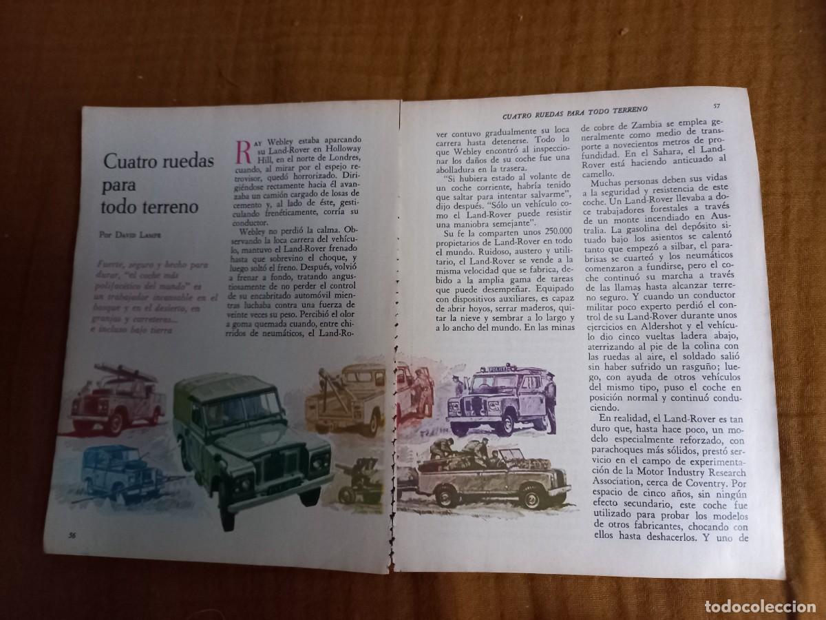 Coleccionismo de Revistas y Peri&oacute;dicos: LAND-ROVER, CUATRO RUEDAS PARA TODO TERRENO. 5 PAGINAS. EXTRA&Iacute;DO DE SDR 1972
