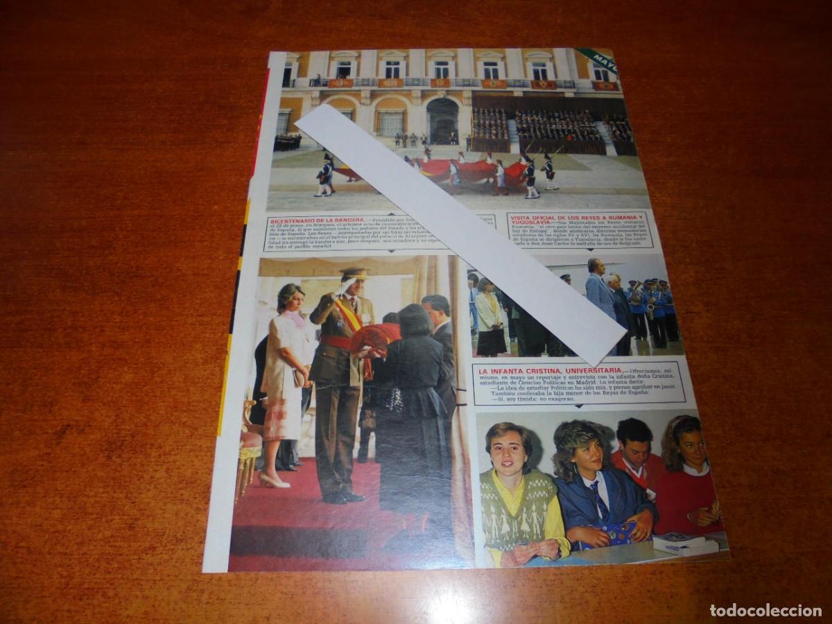 Coleccionismo de Revistas y Peri&oacute;dicos: CLIPPING 1985: BICENTENARIO DE LA BANDERA EN ARANJUEZ. LOS REYES EN RUMAN&Iacute;A. MAR&Iacute;A JIM&Eacute;NEZ Y PEPE SA