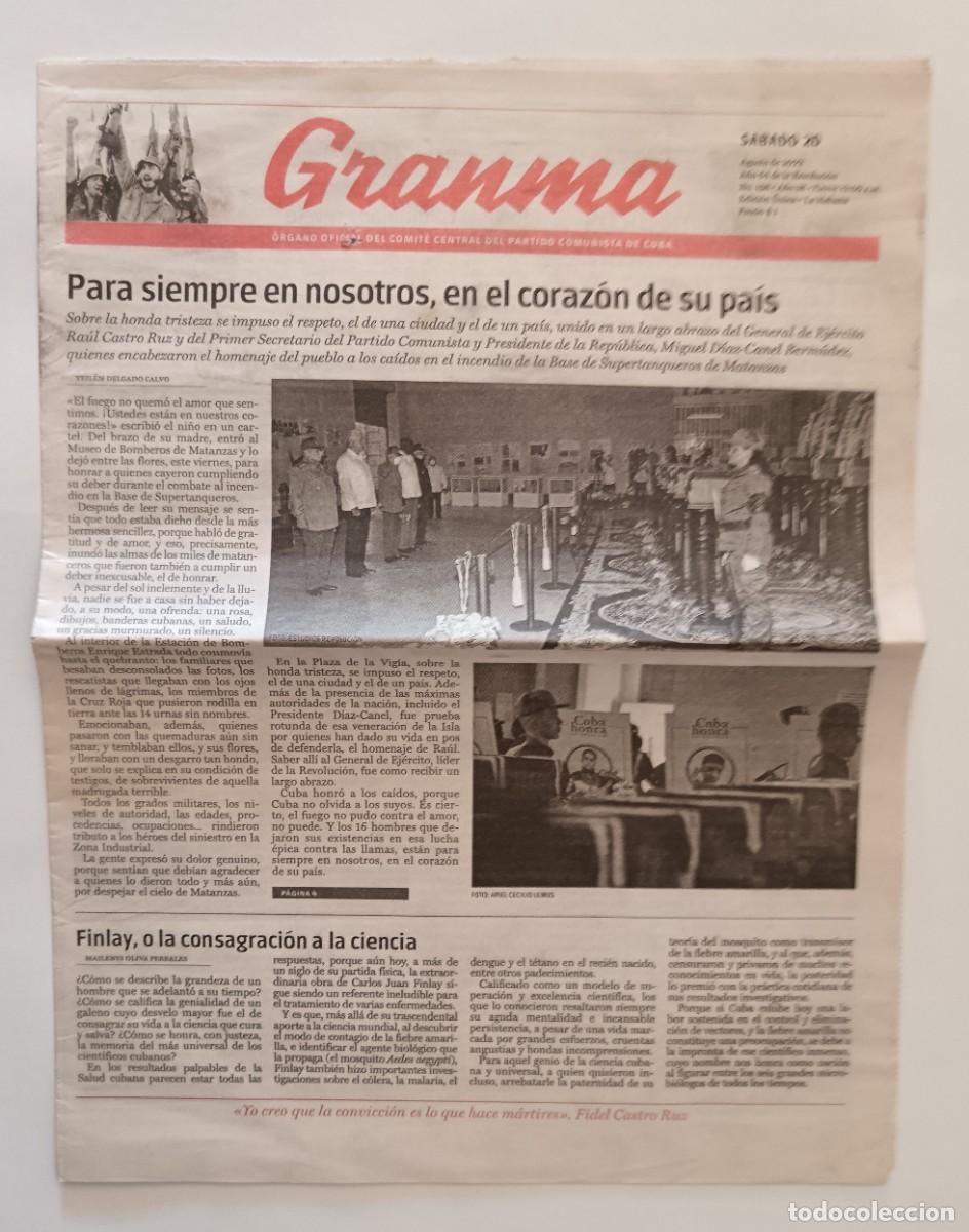 Coleccionismo de revistas y peri&oacute;dicos: Granma-- 20-agosto-2022- tanqueros de Matanzas-Cuba.