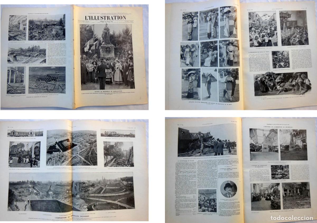 Colecionismo de Revistas e Jornais: ANTIGUO PERI&Oacute;DICO FRANC&Eacute;S:L&acute;ILLUSTRATION.SAMEDI 20AOUT1910.N3521.L&acute;exposition de Bruxelles incendiee