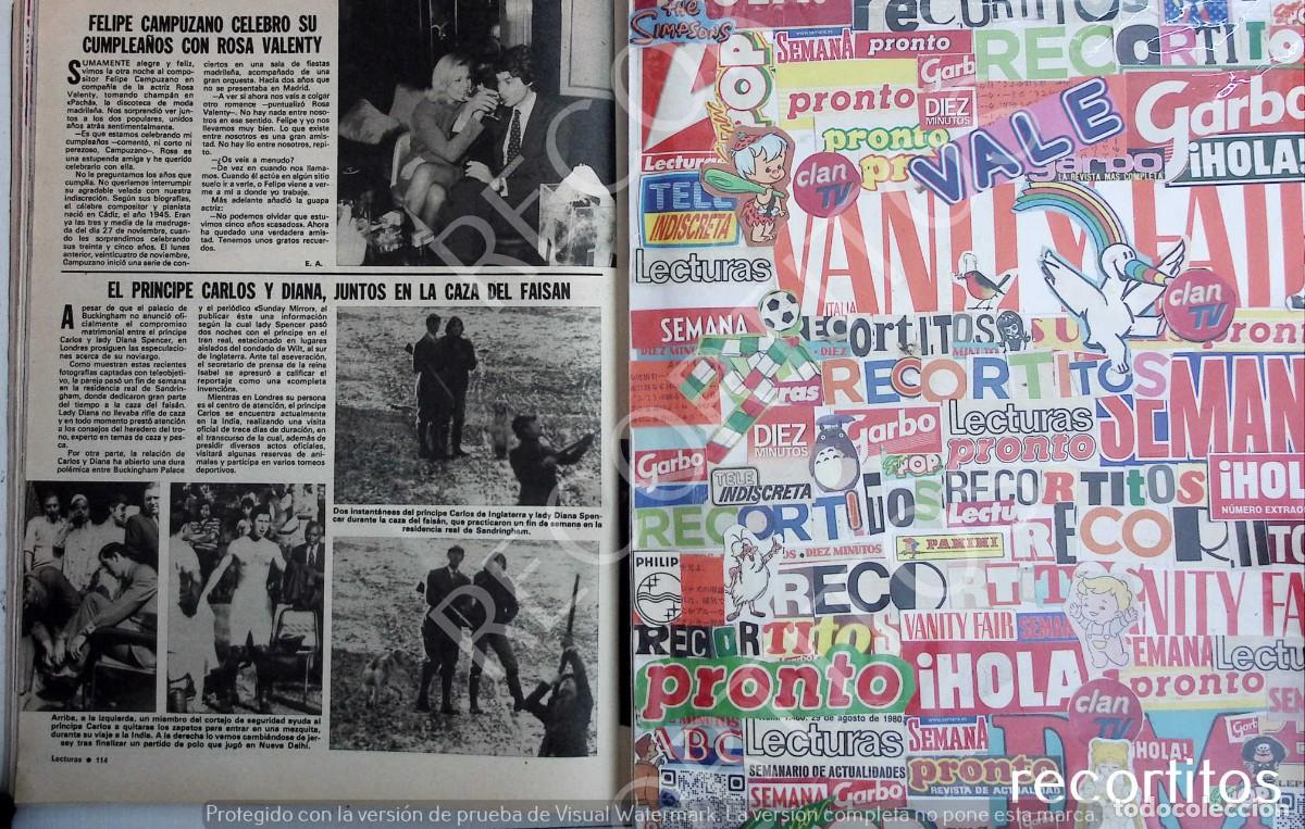 Coleccionismo de revistas y peri&oacute;dicos: 1980 lady di diana de gales rosa valenty felipe campuzano
