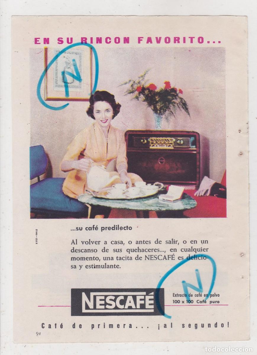 Coleccionismo de revistas y peri&oacute;dicos: PUBLICIDAD 1958. ANUNCIO NESCAFE + PINTURAS SHERWIN WILLIAMS (REVERSO)