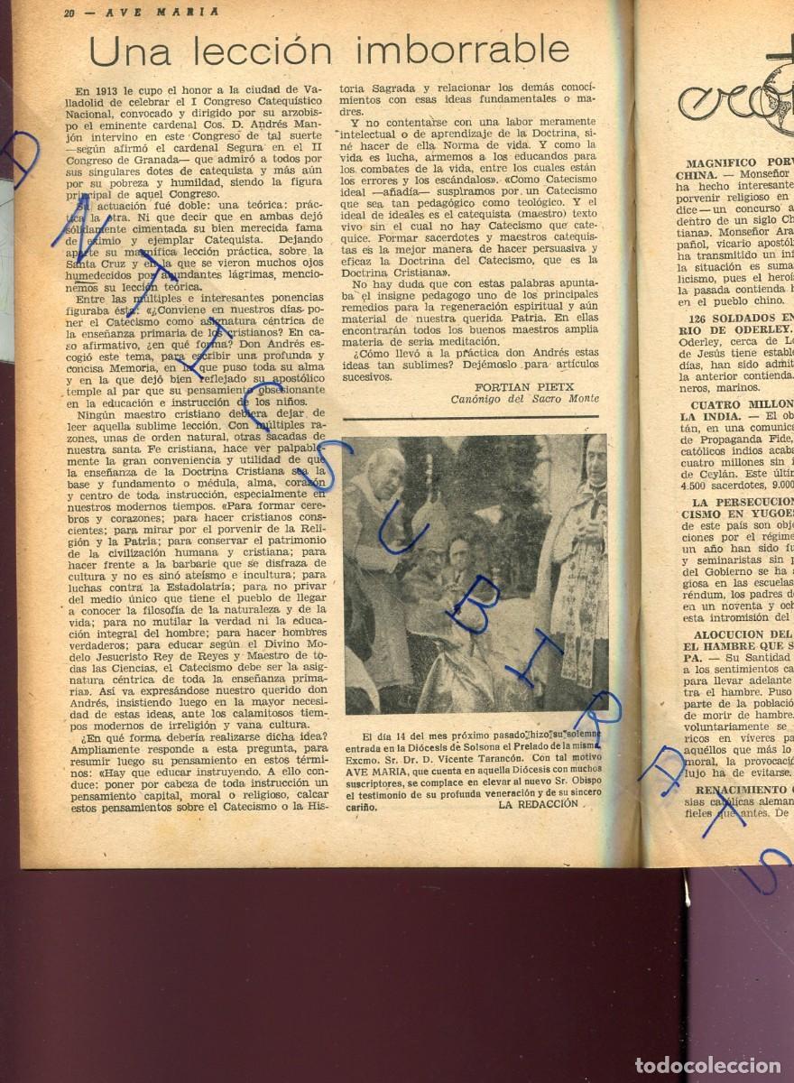 Collection Magazines and Newspapers: REVISTA A&Ntilde;O 1946 VICENTE TARANCON OBISPO DE SOLSONA LA PASTORA MAURI FABRICA DE CARAMELOS DARLINS