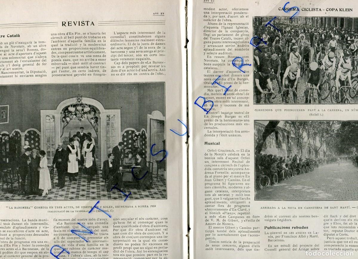 Coleccionismo de Revistas y Peri&oacute;dicos: REVISTA ANY 1917 JOSEP PIN SOLER COPA KLEIN DE CICLISME ORFEO GRACIENC