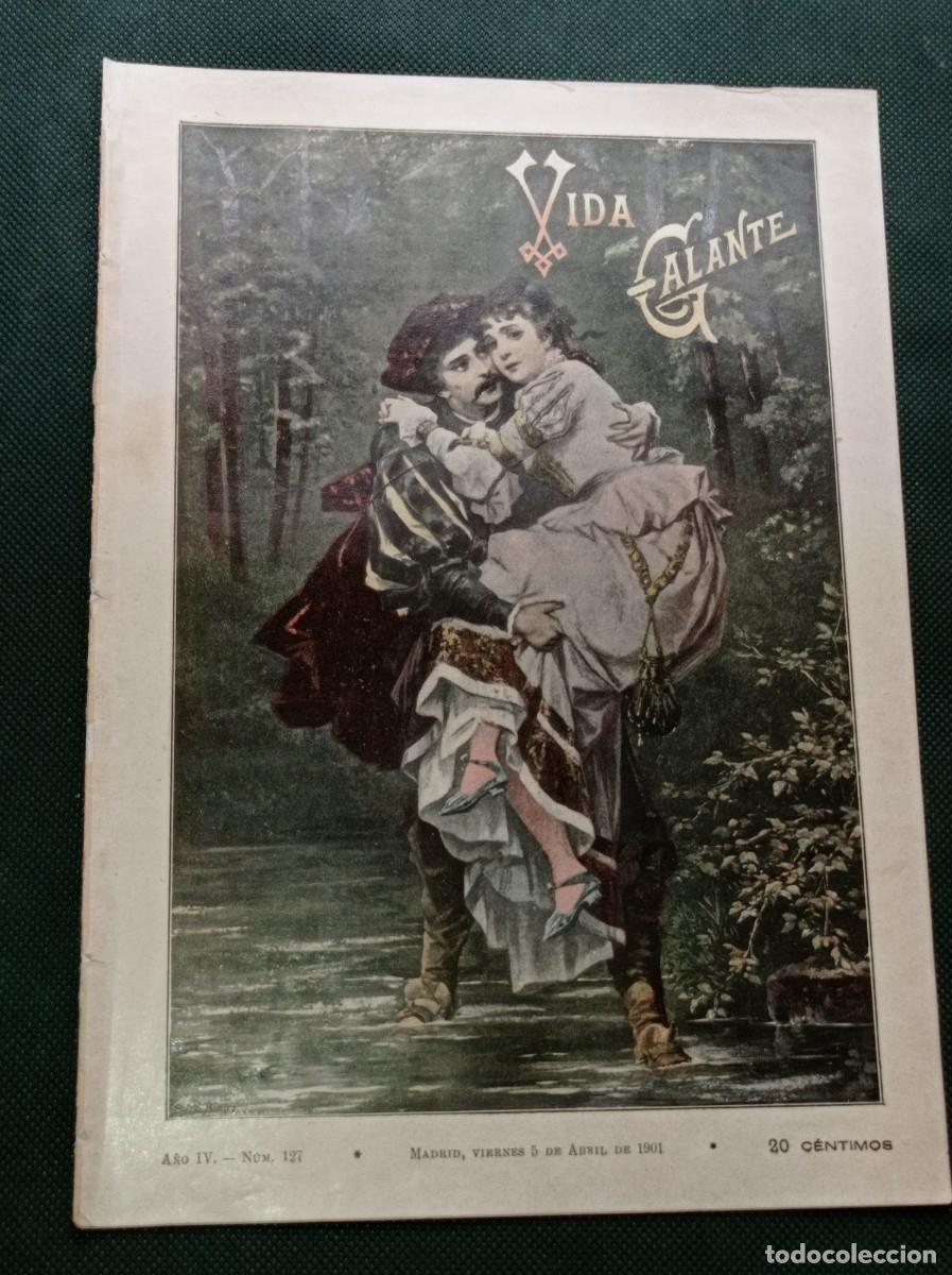 Coleccionismo de Revistas y Peri&oacute;dicos: VIDA GALANTE N&ordm; 127, 1901. RAM&Oacute;N SOPENA. ROJAS, MONTEMAR, ZAMACOIS, P&Eacute;REZ ZU&Ntilde;IGA. FILATELIA. +