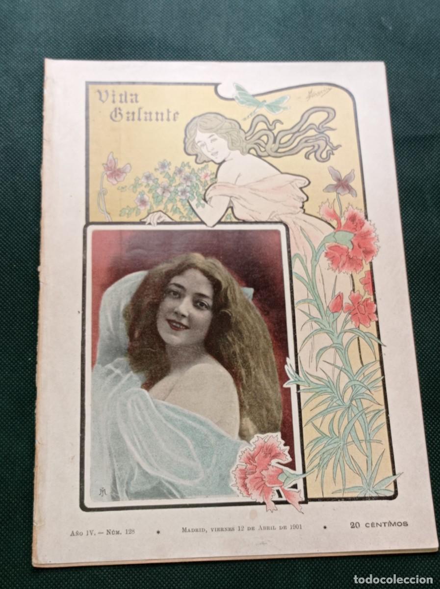 Coleccionismo de Revistas y Peri&oacute;dicos: VIDA GALANTE N&ordm; 128, 1901. RAM&Oacute;N SOPENA. ROJAS, MONTEMAR, ZAMACOIS, P&Eacute;REZ ZU&Ntilde;IGA. FILATELIA. +