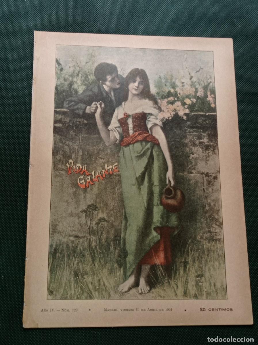 Coleccionismo de Revistas y Peri&oacute;dicos: VIDA GALANTE N&ordm; 129, 1901. RAM&Oacute;N SOPENA. M&Eacute;NDEZ &Aacute;LVAREZ, MONTEMAR, SEVILLA, RUBIALES. FILATELIA. +