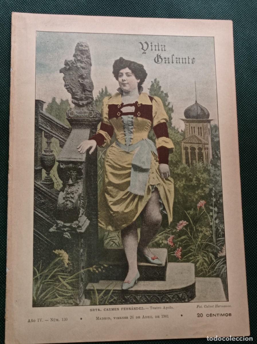 Coleccionismo de Revistas y Peri&oacute;dicos: VIDA GALANTE N&ordm; 130, 1901. RAM&Oacute;N SOPENA. NAVARRETE, GASC&Oacute;N, ZAMACOIS, P&Eacute;REZ ZU&Ntilde;IGA. FILATELIA. +