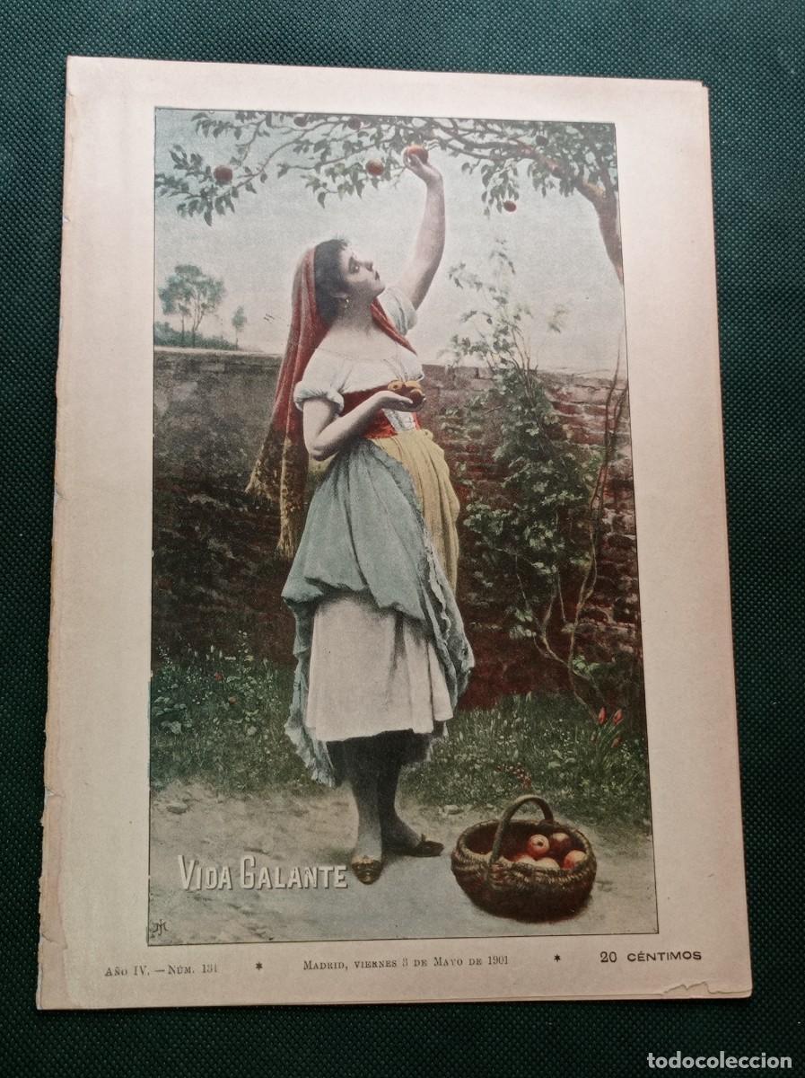 Coleccionismo de Revistas y Peri&oacute;dicos: VIDA GALANTE N&ordm; 131, 1901. RAM&Oacute;N SOPENA. ROJAS, C&Aacute;NOVAS VALLEJO, ZAMACOIS, P&Eacute;REZ ZU&Ntilde;IG. FILATELIA. +
