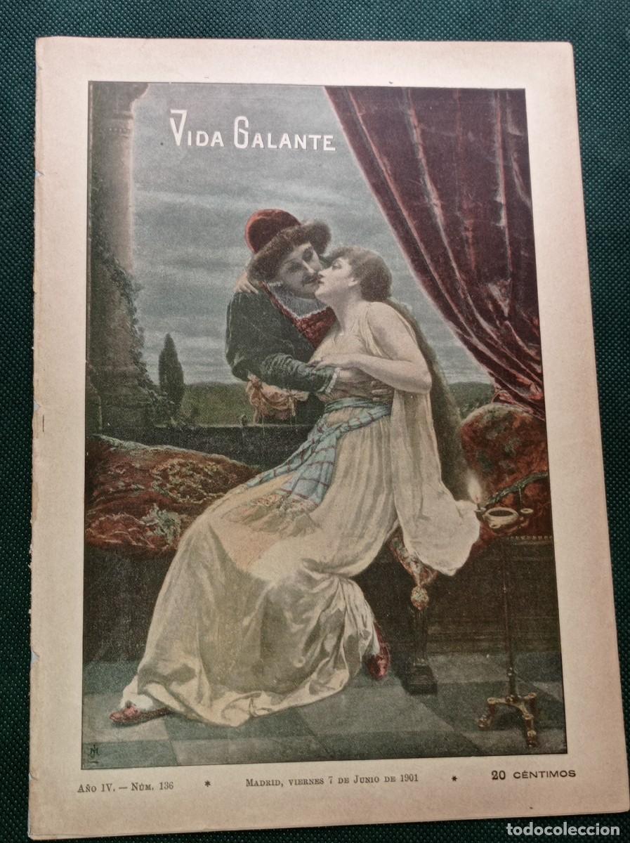 Coleccionismo de Revistas y Peri&oacute;dicos: VIDA GALANTE N&ordm; 136, 1901. RAM&Oacute;N SOPENA. NAVARRETE, LIMENDOUX, ASENSIO M&Aacute;S, ZAMACOIS. FILATELIA +