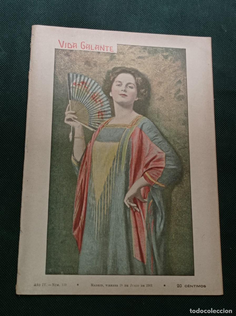 Coleccionismo de Revistas y Peri&oacute;dicos: VIDA GALANTE N&ordm; 139, 1901. RAM&Oacute;N SOPENA. NAVARRETE, TABOADA, CLAR&Iacute;N, BARRANTES, ZAMACOIS. FILATELIA