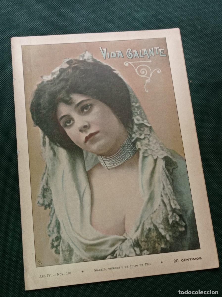 Coleccionismo de Revistas y Peri&oacute;dicos: VIDA GALANTE N&ordm; 140, 1901. RAM&Oacute;N SOPENA. BARBADILLO, LARRUBIERA, BARRANTES, ZAMACOIS. FILATELIA