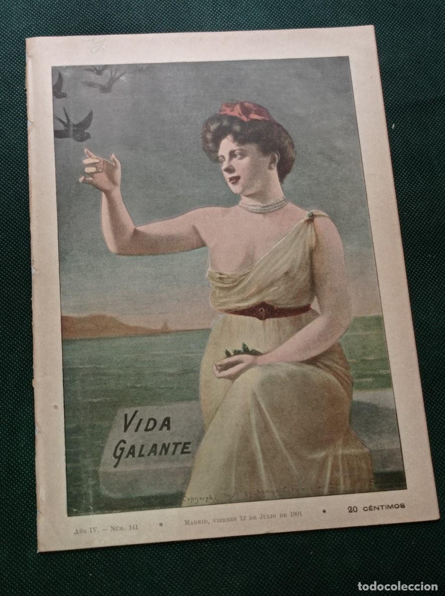 Coleccionismo de Revistas y Peri&oacute;dicos: VIDA GALANTE N&ordm; 141, 1901. RAM&Oacute;N SOPENA. NAVARRETE, PROVINS, BLASCO, BARRANTES, ZAMACOIS. FILATELIA