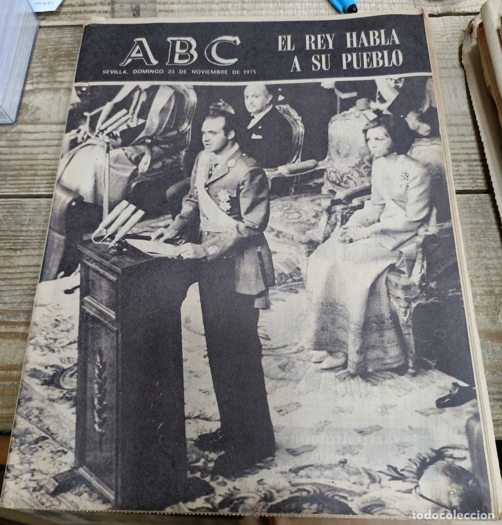 Coleccionismo de Revistas y Peri&oacute;dicos: Periodico ABC - Sevilla, domingo 23 noviembre 1975 - El Rey Habla a su Pueblo
