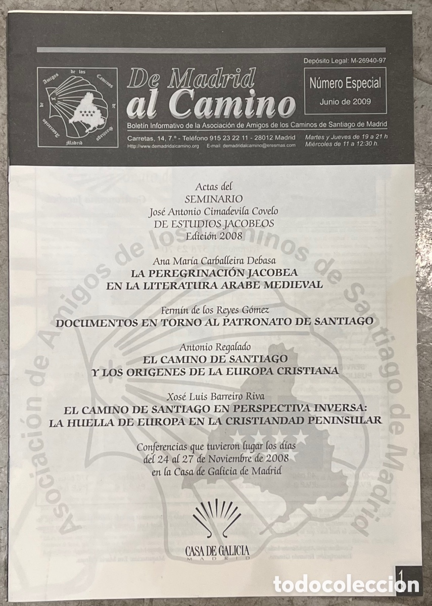 Coleccionismo de revistas y peri&oacute;dicos: Bolet&iacute;n. De Madrid al Camino. 2009.