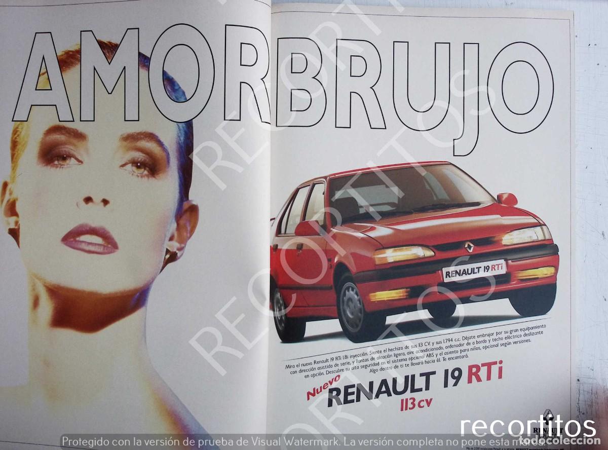 Collezionismo di Riviste e Giornali: RENAULT 19 ANUNCIO PUBLICIDAD RTI