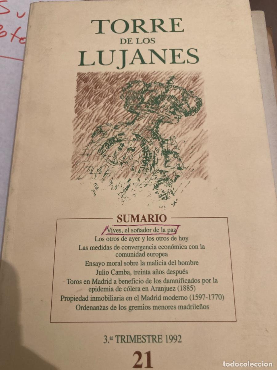 Coleccionismo de Revistas y Peri&oacute;dicos: Revista Torre de los Lujanes, 1992, temas de Madrid y filosof&iacute;a e Historia - Luis Vives