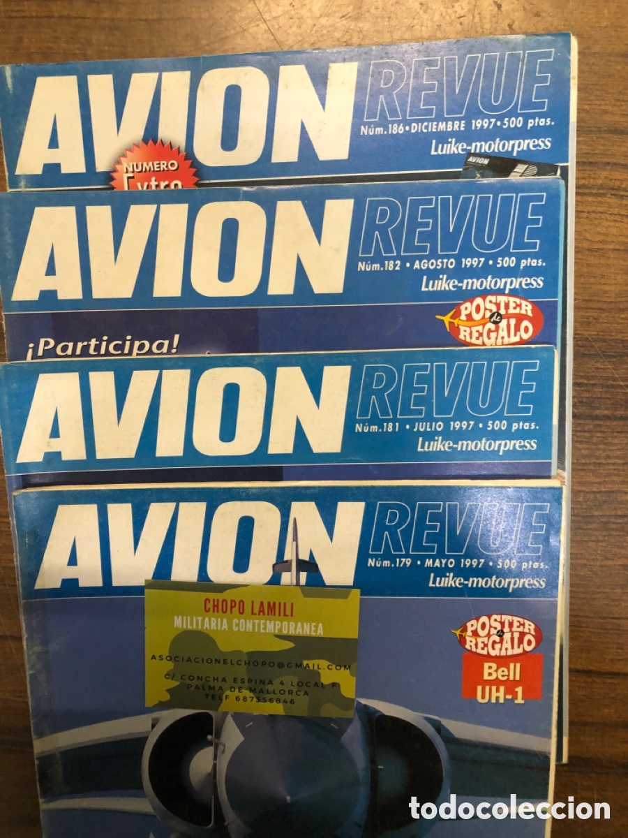 Sammeln von Zeitschriften und Zeitungen: AVI&Oacute;N REVUE. N 179. 181. 182. 186. A&ntilde;o 1997