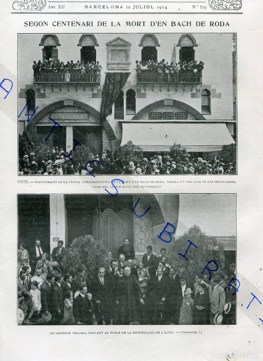 Collezionismo di Riviste e Giornali: REVISTA ANY 1914 BAC DE RODA PLACA A VIC PAU DE BEJAR NOVELLA INSTITUCIO AGUIRRE DE SANT GERVASI