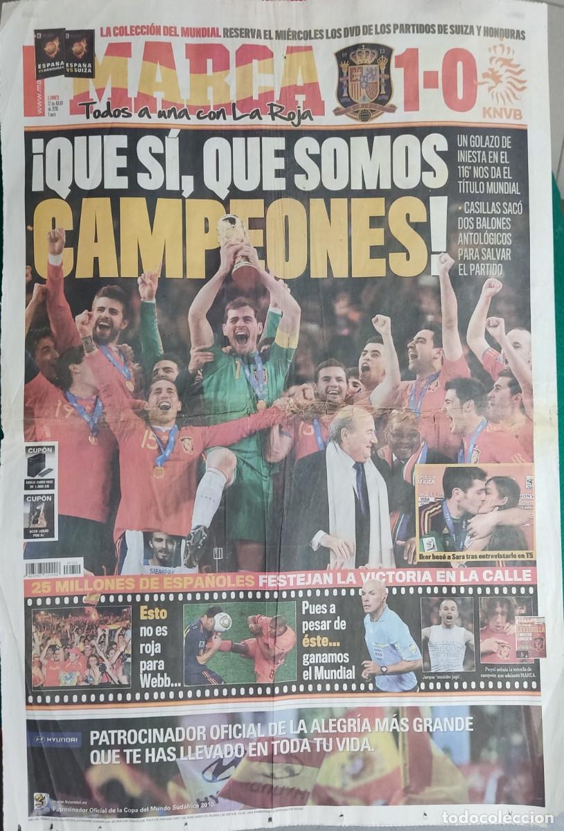 Coleccionismo de revistas y peri&oacute;dicos: MARCA-ESPA&Ntilde;A CAMPEONA DEL MUNDO - 12 JULIO 2010
