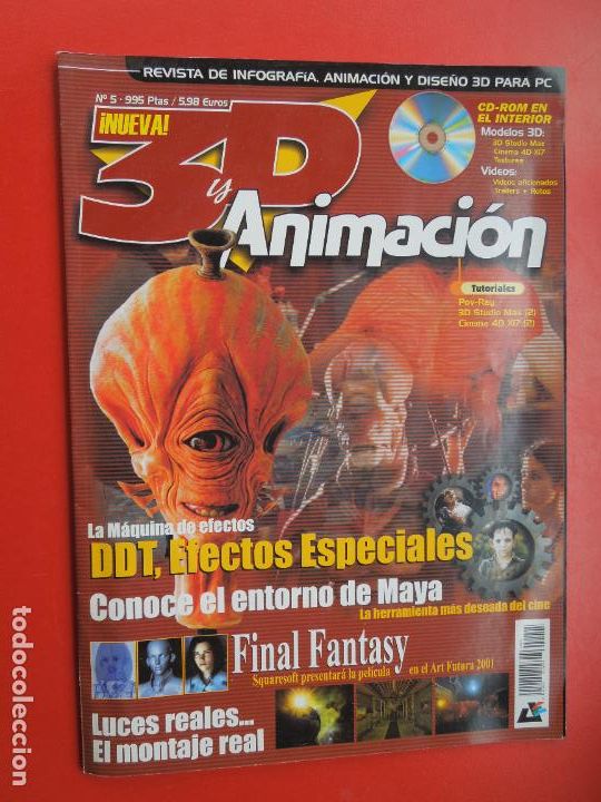 Coleccionismo de Revistas y Peri&oacute;dicos: 3 D Y ANIMACI&Oacute;N REVISTA N&ordm; 5- FINAL FANTASY , DDT , EFECTOS ESPECIALES . EL ENTORNO MAYA