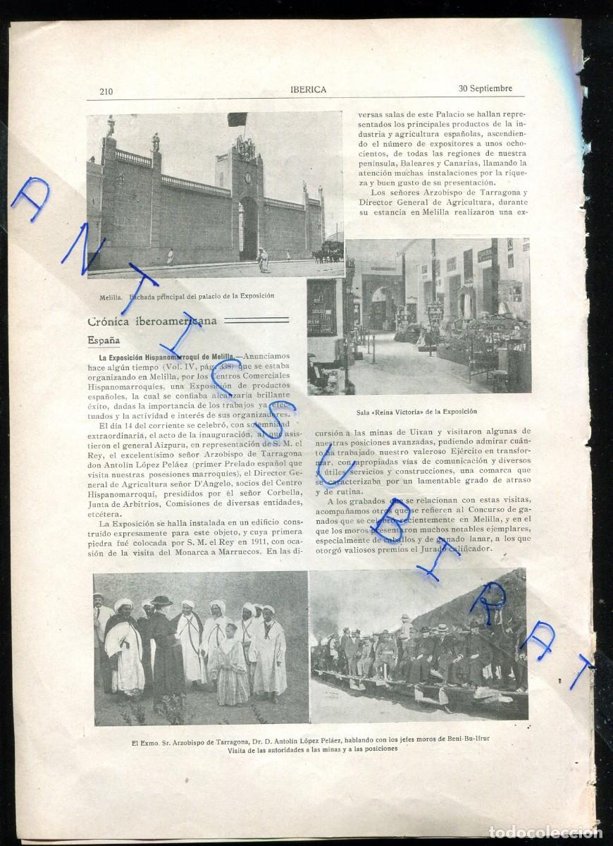 Coleccionismo de Revistas y Peri&oacute;dicos: REVISTA IBERICA 144 A&Ntilde;O 1916 EXPOSICION HISPANOMARROQUI MELILLA RIF TRANSBORDADOR TORRES QUEVEDO