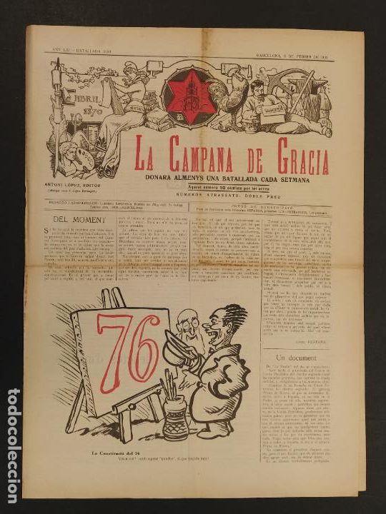 Collection Magazines and Newspapers: LA CAMPANA DE GRACIA - BATALLADA 3163 - FEBRER ANY 1930 -VEURE FOTOS-(V-24.819)