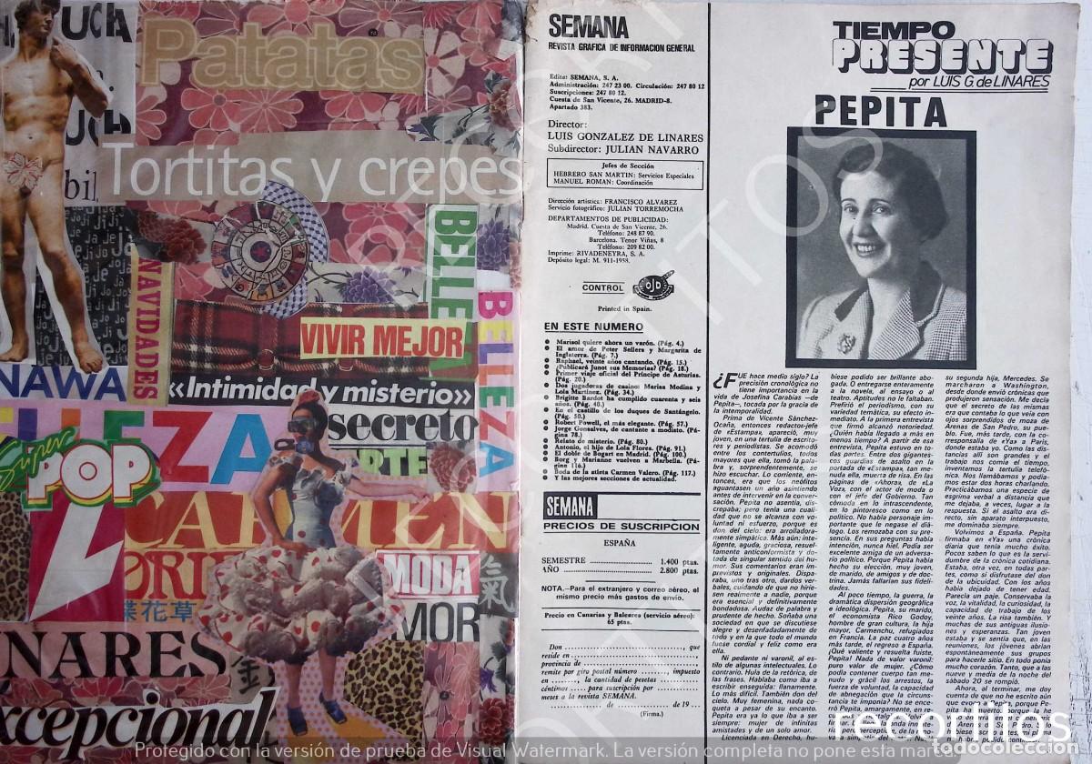 Sammeln von Zeitschriften und Zeitungen: pepita josefina carabias